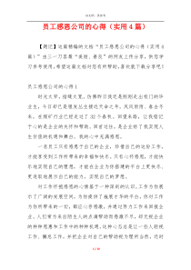 员工感恩公司的心得（实用4篇）