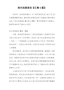 校内实践报告【汇集4篇】