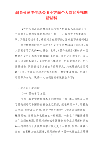 副县长民主生活会6个方面个人对照检视剖析材料