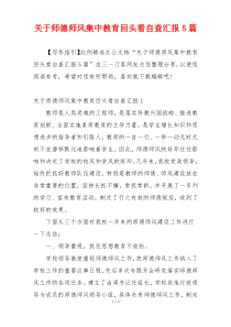 关于师德师风集中教育回头看自查汇报5篇