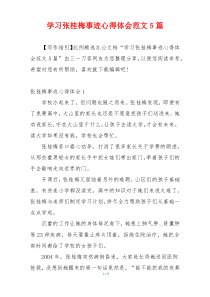 学习张桂梅事迹心得体会范文5篇