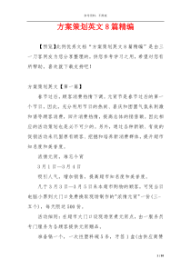 方案策划英文8篇精编