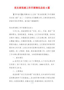 党支部党建工作开展情况总结4篇