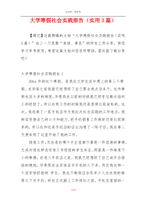 大学寒假社会实践报告（实用3篇）