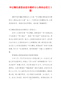 牢记嘱托感恩奋进专题研讨心得体会范文3篇