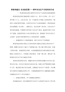 青年安全生产示范岗事迹材料