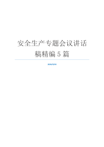 安全生产专题会议讲话稿精编5篇