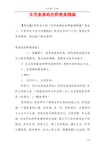 实用索溪峪的野教案精编