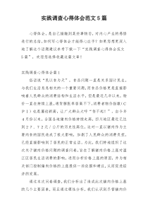 实践调查心得体会范文5篇