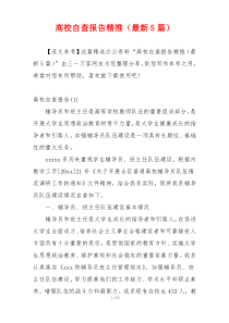 高校自查报告精推（最新5篇）