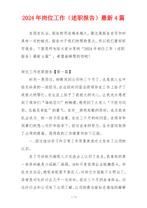 2024年岗位工作（述职报告）最新4篇