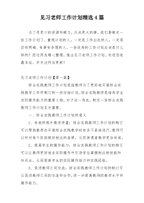 见习老师工作计划精选4篇