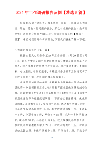 2024年工作调研报告范例【精选5篇】