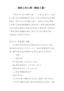 综治工作心得（精选5篇）