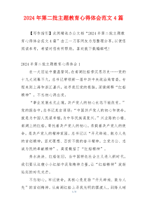 2024年第二批主题教育心得体会范文4篇