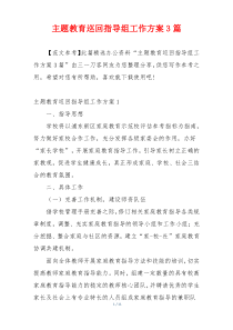 主题教育巡回指导组工作方案3篇