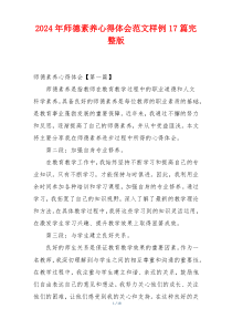 2024年师德素养心得体会范文样例17篇完整版