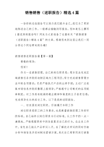 销售销售（述职报告）精选4篇