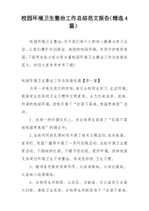 校园环境卫生整治工作总结范文报告（精选4篇）