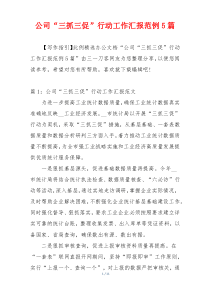 公司“三抓三促”行动工作汇报范例5篇