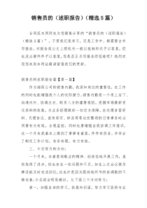 销售员的（述职报告）（精选5篇）