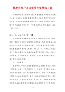 精准扶贫户具体实施方案精选8篇