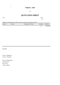 QUOTATION-SHEET
