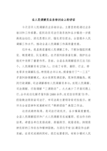 在人民调解员业务培训会上的讲话