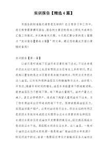实训报告【精选4篇】