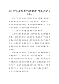 2024年学习全国两会精神高质量发展新质生产力心得体会