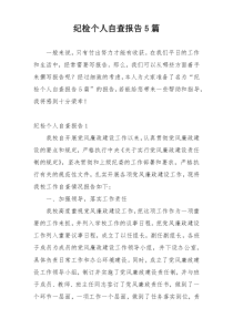 纪检个人自查报告5篇