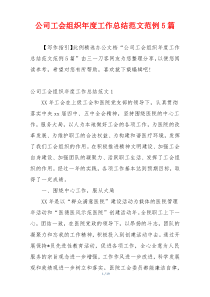 公司工会组织年度工作总结范文范例5篇