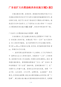 广东省扩大内需战略具体实施方案【4篇】