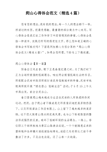 爬山心得体会范文（精选4篇）