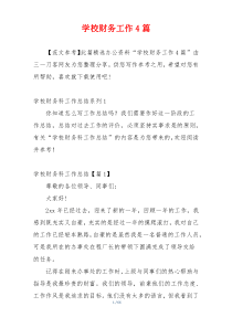 学校财务工作4篇