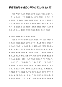 教师职业道德规范心得体会范文（精选5篇）