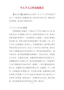 个人个人工作总结范文