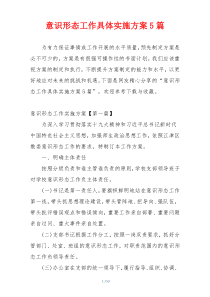 意识形态工作具体实施方案5篇