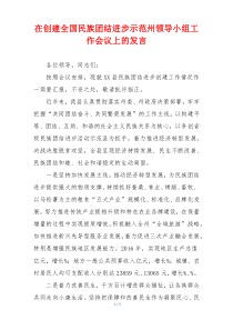 在创建全国民族团结进步示范州领导小组工作会议上的发言