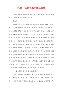 纪委书记教育整顿廉政党课