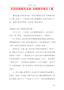 实用实践报告总结 实践报告格式3篇