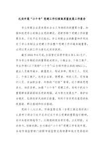 扎实开展小个专党建工作引领高质量发展工作报告
