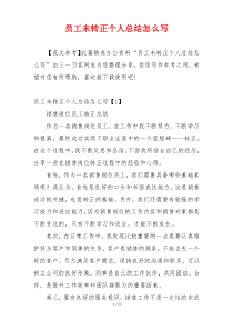 员工未转正个人总结怎么写