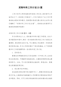 采购年终工作计划23篇