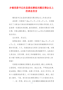 乡镇党委书记在县委巡察组问题反馈会议上的表态发言