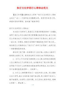 执行文化学思行心得体会范文