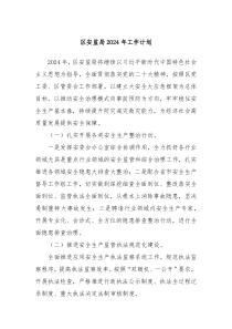 区安监局2024年工作计划