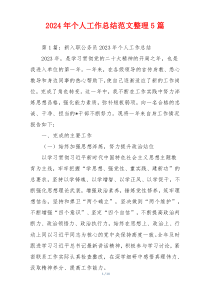 2024年个人工作总结范文整理5篇