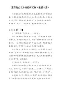 通用的会议方案范例汇集（最新4篇）