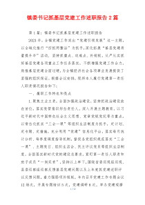 镇委书记抓基层党建工作述职报告2篇